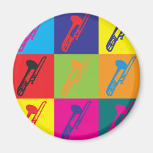 Trombone Pop Art Magnets