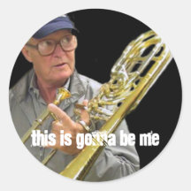 trombone round stickers