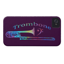 Trombone with Bass Clef iPhone 4 Case-Mate Case