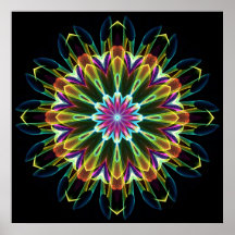 Trompet Flower kaleidoscope Posters