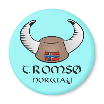 Tromso Norway Viking Hat magnets