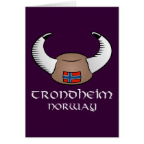 Trondheim Norway Viking Hat Greeting Card