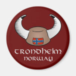 Trondheim Norway Viking Hat Fridge Magnet