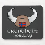 Trondheim Norway Viking Hat Mouse Pad