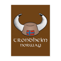 Trondheim Norway Viking Hat Postcard