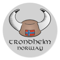 Trondheim Norway Viking Hat Stickers