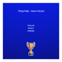 Trophy; Blue Custom Invitations