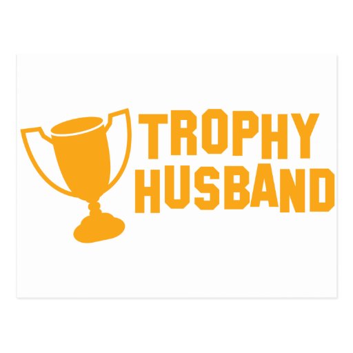 trophy husband postcard