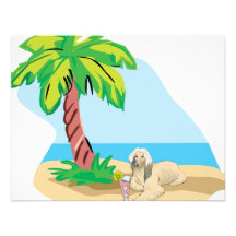 Tropical Afghan Hound Invitations