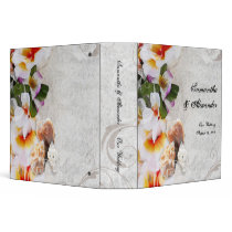 Tropical Beach Flowers/Shells 3 Ring Binder