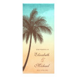 Tropical Beach Palm Tree Wedding Program Customized Rack Card