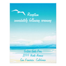 Tropical Beach Reception Insert Card Invitations