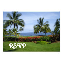 Tropical Beach RSVP Card Personalized Announcement