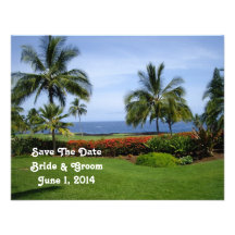 Tropical Beach Save The Date Card Custom Announcements