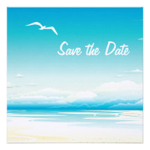 Tropical Beach Save the Date Wedding Invitat Custom Announcements