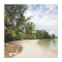 Tropical Beach, Seychelles, Indian Ocean Gespannte Galeriedrucke