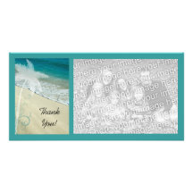 Tropical Beach Thank You Photo Card