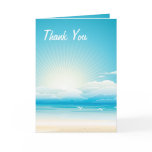 Tropical Beach Thank You Wedding  Card