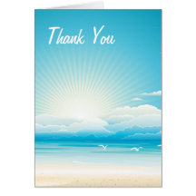 Tropical Beach Thank You Wedding  Card