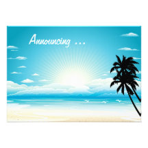 Tropical Beach  Wedding Annoucement Personalized Invite