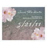 Tropical Beach Wedding Hibiscus Save The Date Custom Invitation