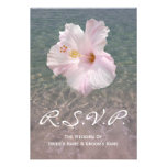 Tropical Beach Wedding Hibiscus Small RSVP Personalized Invitations
