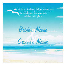 Tropical Beach  Wedding Invitation