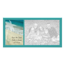 Tropical Beach Wedding Save the Date Photo Card
