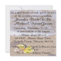 Tropical Beach Wedding Yellow Plumeria RSVP Invitations