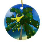 Tropical Blue and Gold Macaw Christmas Ornament