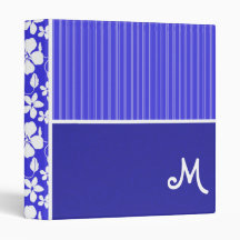 Tropical Blue Hibiscus Flower; Floral Vinyl Binders