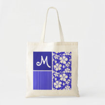 Tropical Blue Hibiscus Flower; Floral Tote Bag