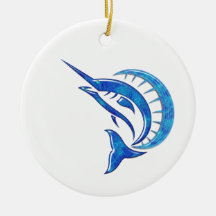 Tropical Blue Sailfish Ornaments