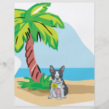 Tropical Boston Terrier Flyer Design