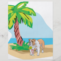 tropical bulldog personalized flyer
