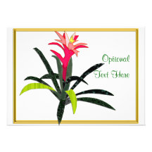 Tropical Christmas Bromeliad Custom Invitation