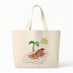 Tropical Christmas Dog Gift Tote Bags