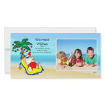 Tropical Christmas Santa Family Photo Card.