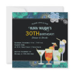 Tropical Cocktails 30th Birthday Party Invitations