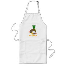 Tropical Coconut Pineapple Hibiscus Aprons