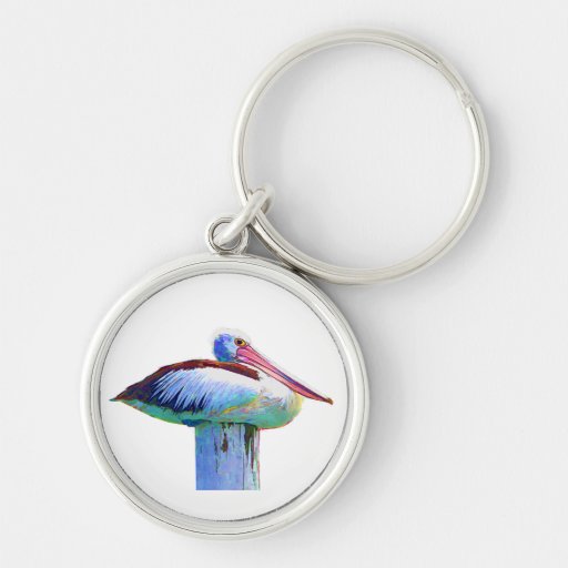 Tropical Coloured Pelican Keychain