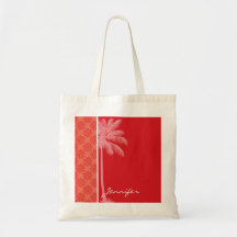 Tropical Coral & Red Swirl Bags