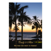 Tropical Destination Marriage Announcement Cards