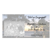 Tropical Destination We're Engaged Photo Cards