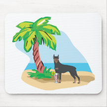 Tropical Doberman Mouse Pad
