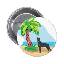 Tropical Doberman Pinback Button