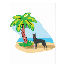 Tropical Doberman Postcard