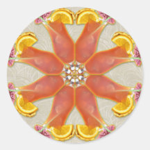 Tropical Drink Mandala Round Sticker