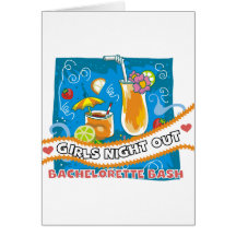 Tropical Drinks Bachelorette Bash Card