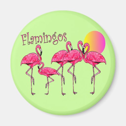 Tropical Flamingo Art Gifts Magnets